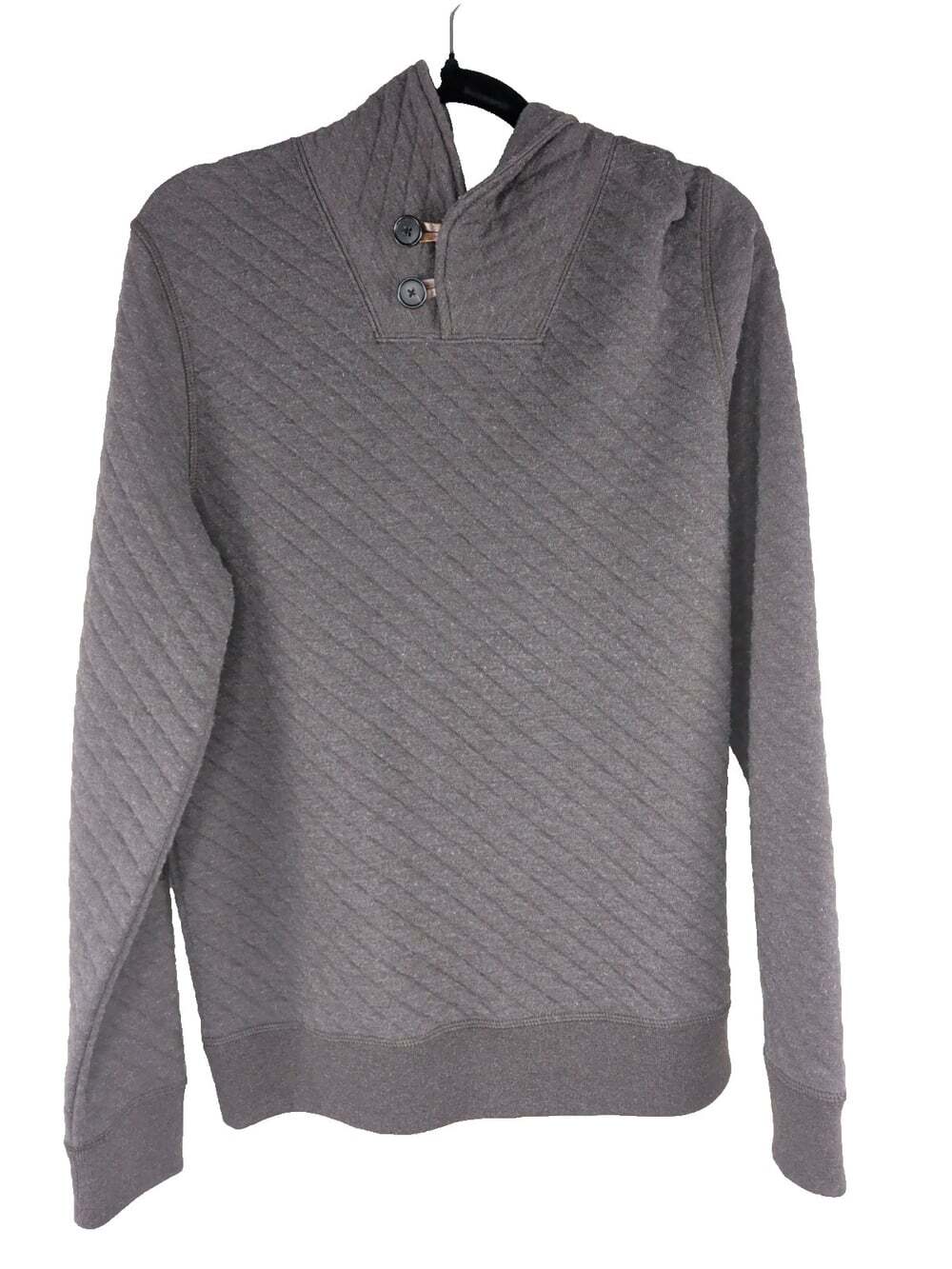 NWT Billy Reid Mens Sz M Quilted Button Collar Sweater Elbow Patches Espresso